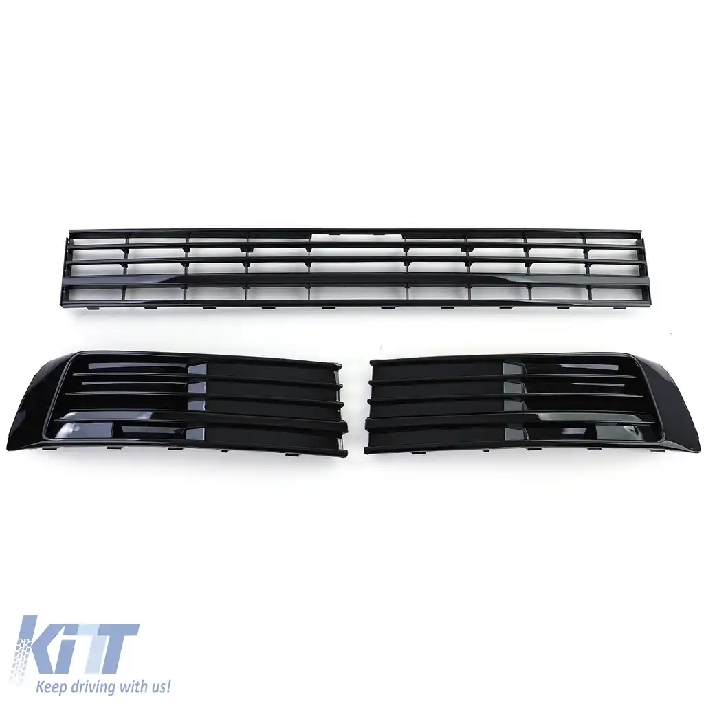 Grilaj radiator pentru bara de protecție negru lucios pentru VW T6 Multivan fără ACC 15-19-image-6197002