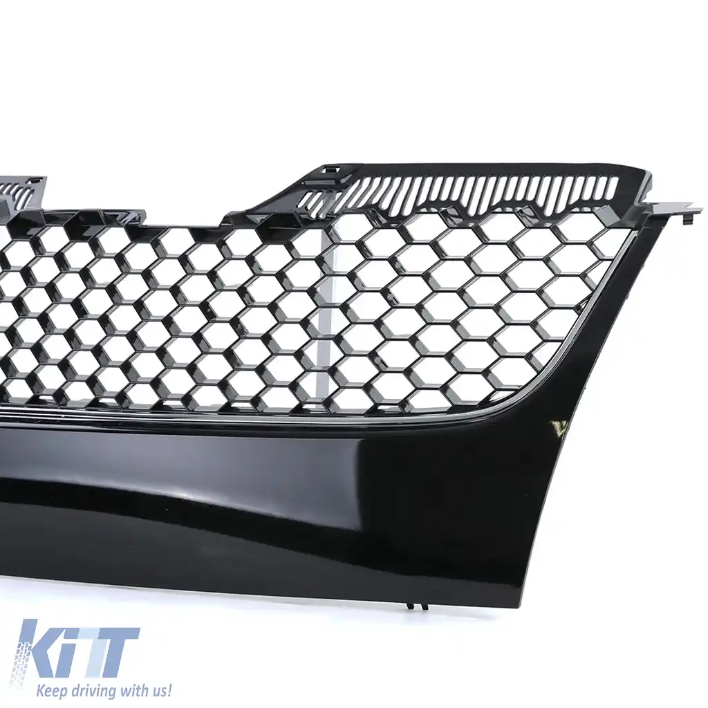 Grilaj radiator sport cu fagure fără emblema, cu detalii cromate, potrivit pentru VW Golf 5 GTI 03-09-image-6200032
