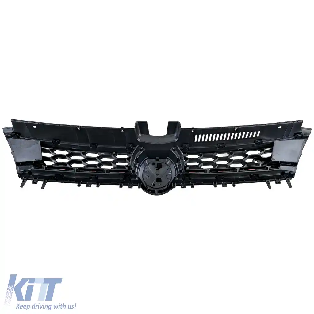 Grilaj radiator sport cu fagure negru lucios și detalii roșii, potrivit pentru VW Golf 7 12-17 GTI-image-6197106