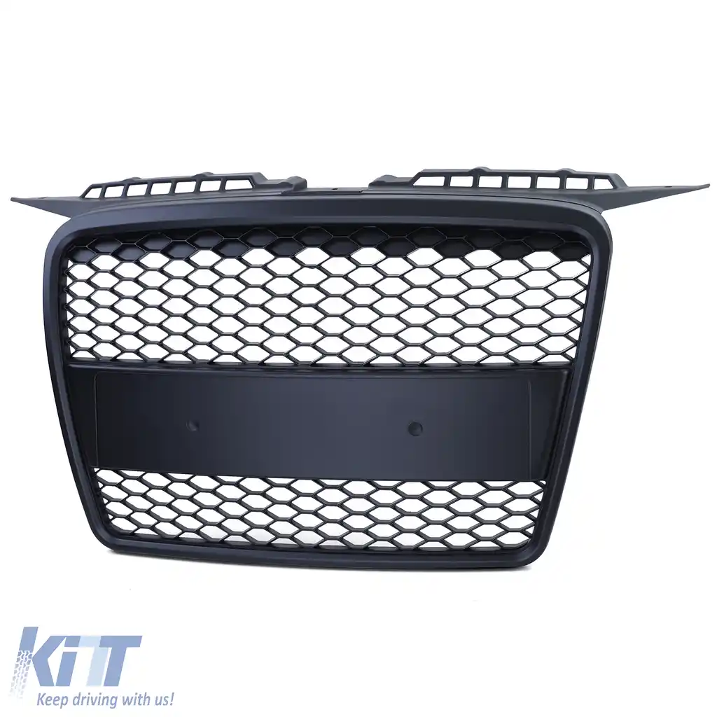 Grilaj radiator sport din fagure fără emblemă negru mat, potrivit pentru Audi A3 8P 05-08-image-6197084