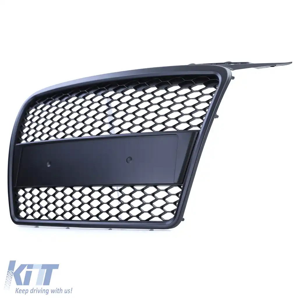 Grilaj radiator sport din fagure fără emblemă negru mat, potrivit pentru Audi A3 8P 05-08-image-6197085