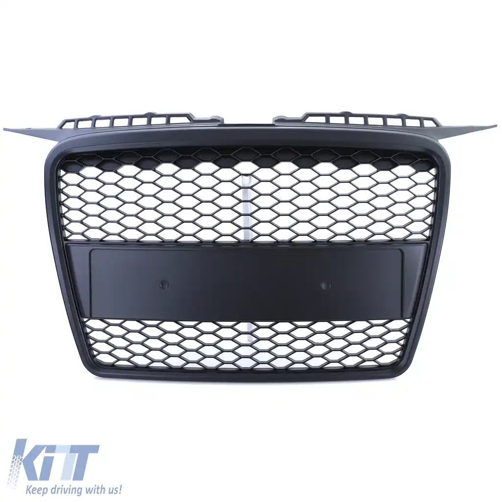 Grilaj radiator sport din fagure fără emblemă negru mat, potrivit pentru Audi A3 8P 05-08-image-6197087