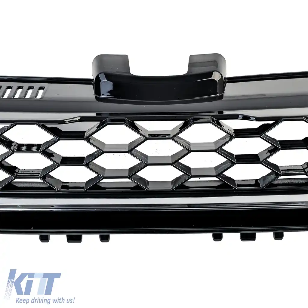 Grilaj radiator tip fagure fără emblemă cu bandă cromată, potrivit pentru VW Golf 7 12-17, inclusiv GTD-image-6194733