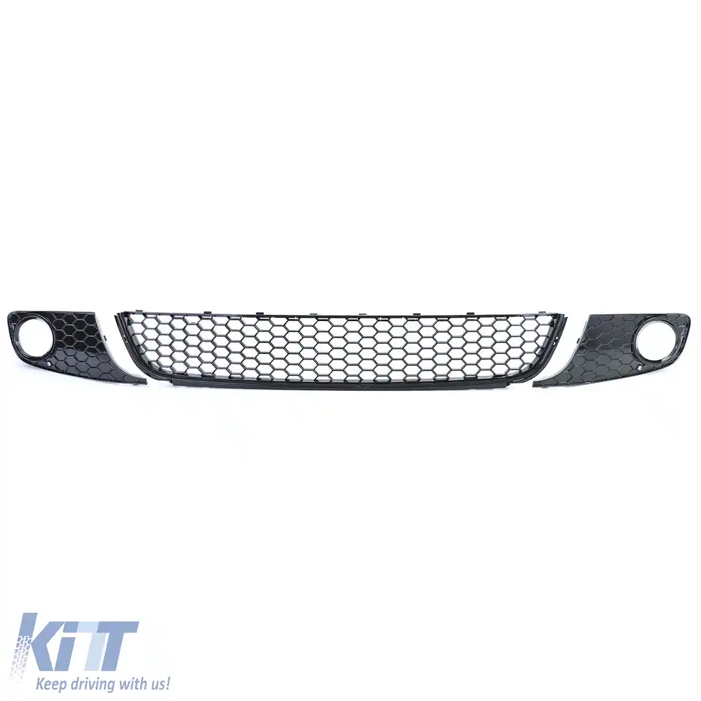 Grilaj radiator tip fagure fără emblemă + grilaj bara GLOSSY pentru VW Golf 6 08-13-image-6203780