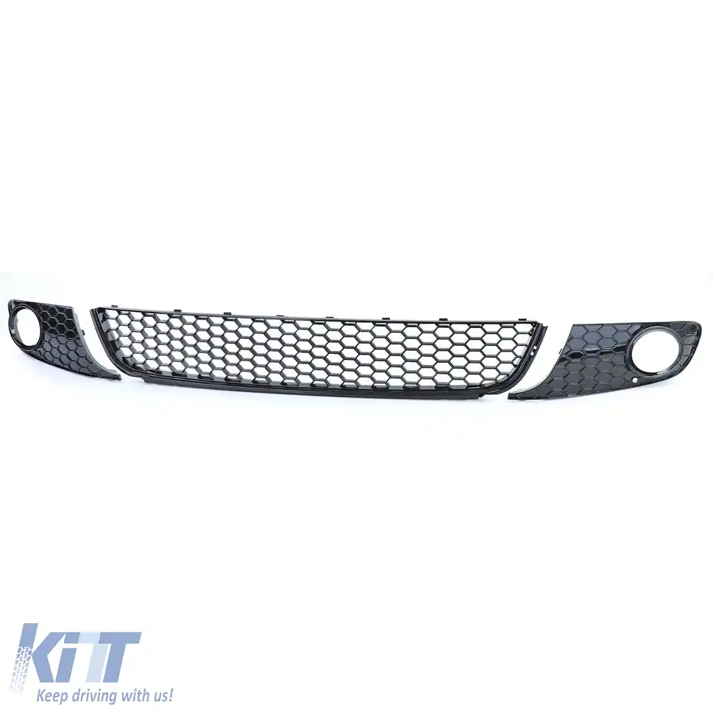 Grilaj radiator tip fagure fără emblemă + grilaj bara GLOSSY pentru VW Golf 6 08-13-image-6203781