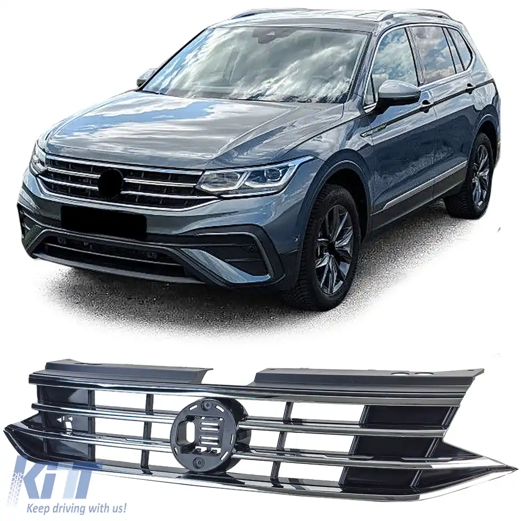 Grilaj radiator versiune sportivă potrivit pentru VW Tiguan II inclusiv facelift R 2020-2023
