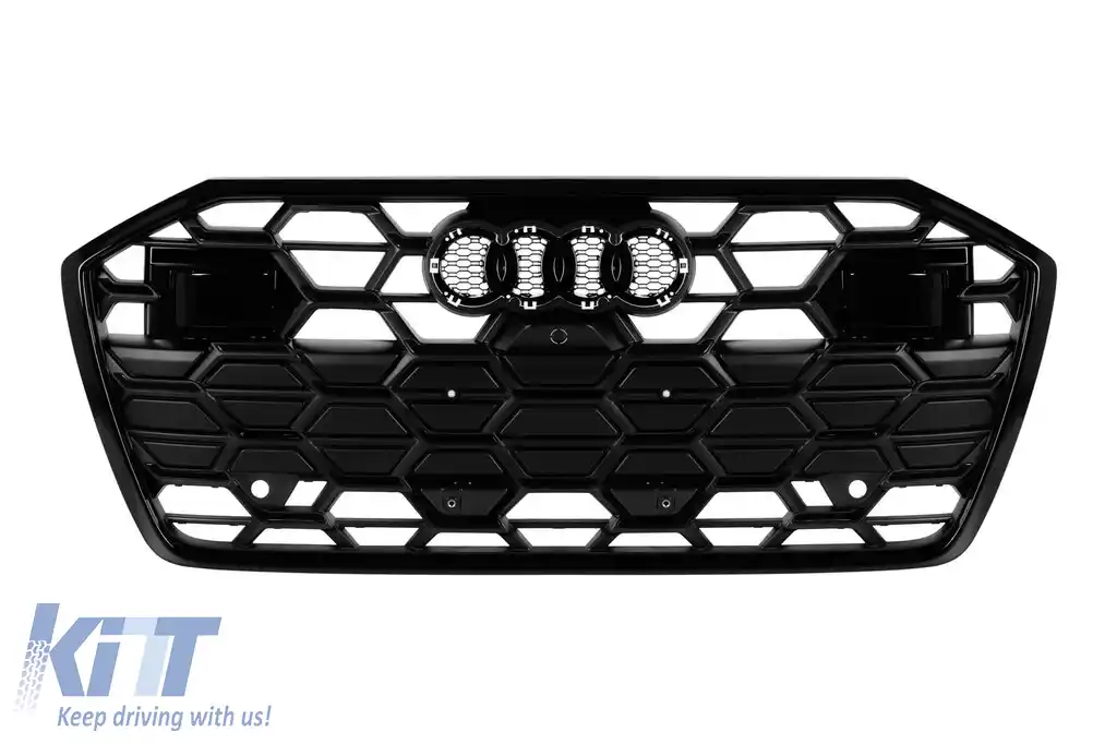 Grilaj S-tip mat negru potrivit pentru Audi A6 2019-2024