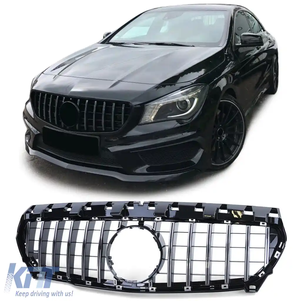 Grilaj sport crom negru lucios, potrivit pentru Mercedes CLA C117 pre-facelift 13-16
