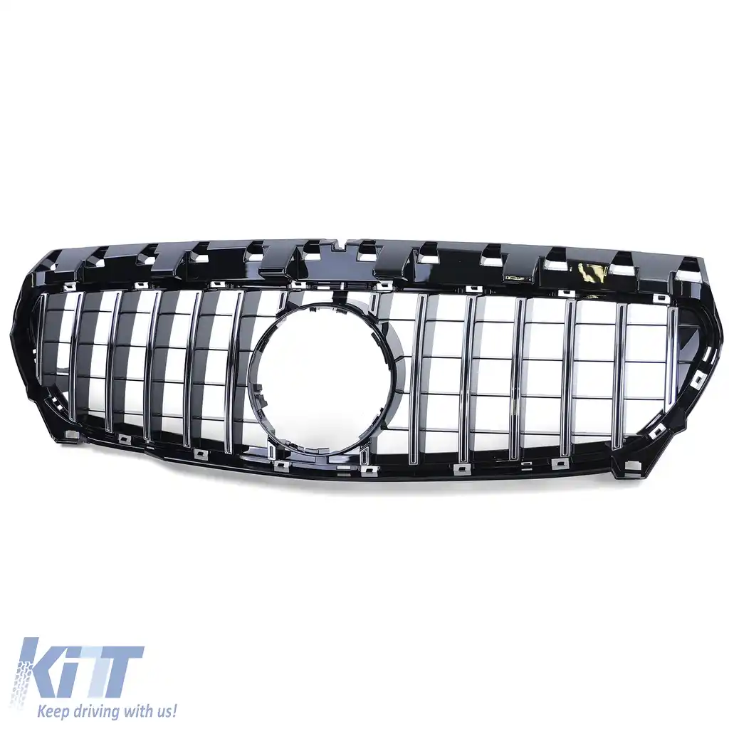 Grilaj sport crom negru lucios, potrivit pentru Mercedes CLA C117 pre-facelift 13-16-image-6203084