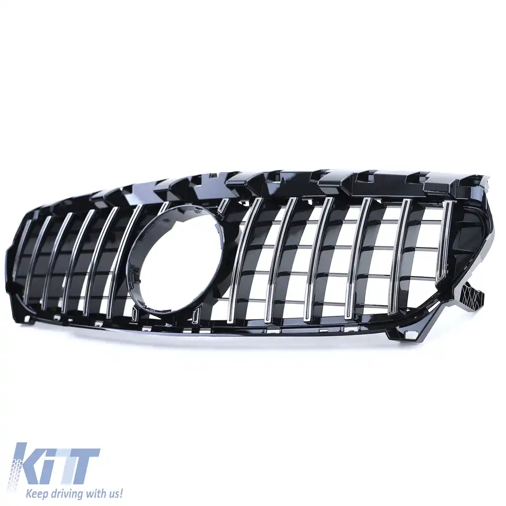 Grilaj sport crom negru lucios, potrivit pentru Mercedes CLA C117 pre-facelift 13-16-image-6203085