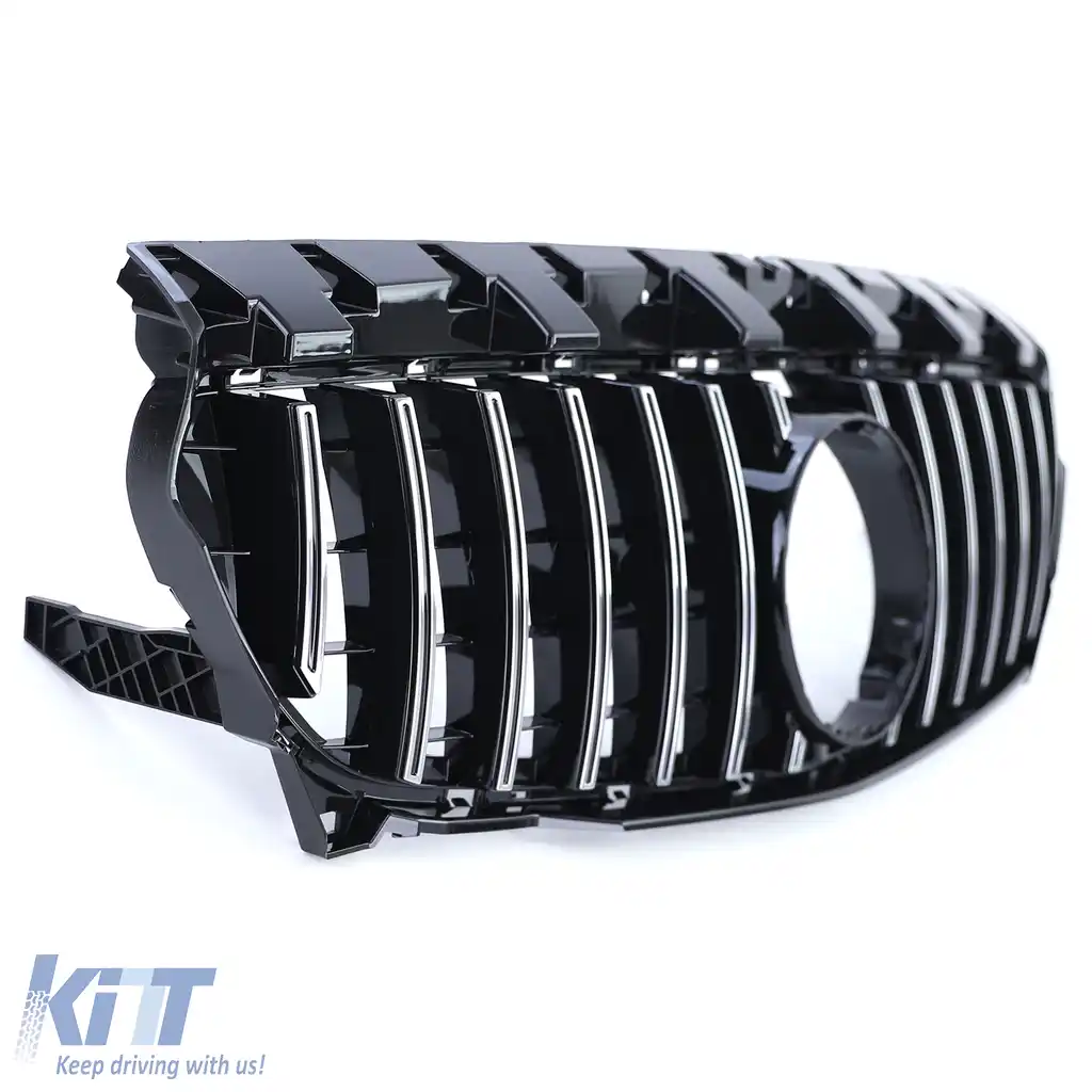 Grilaj sport crom negru lucios, potrivit pentru Mercedes CLA C117 pre-facelift 13-16-image-6203086