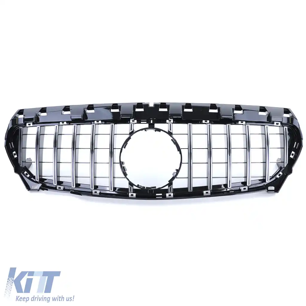 Grilaj sport crom negru lucios, potrivit pentru Mercedes CLA C117 pre-facelift 13-16-image-6203087