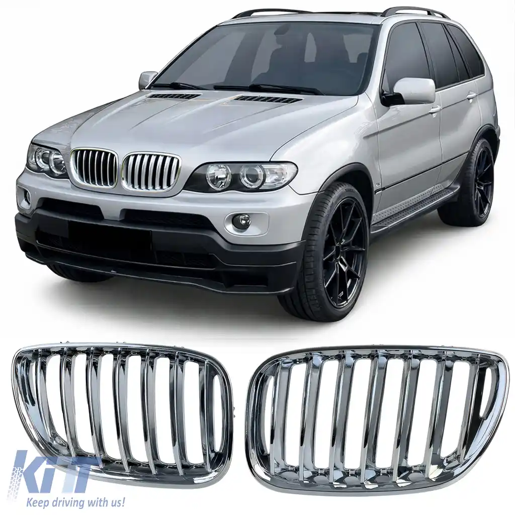 Grilaj sport cromat frontal, potrivit pentru BMW X5 E53 1999-2003