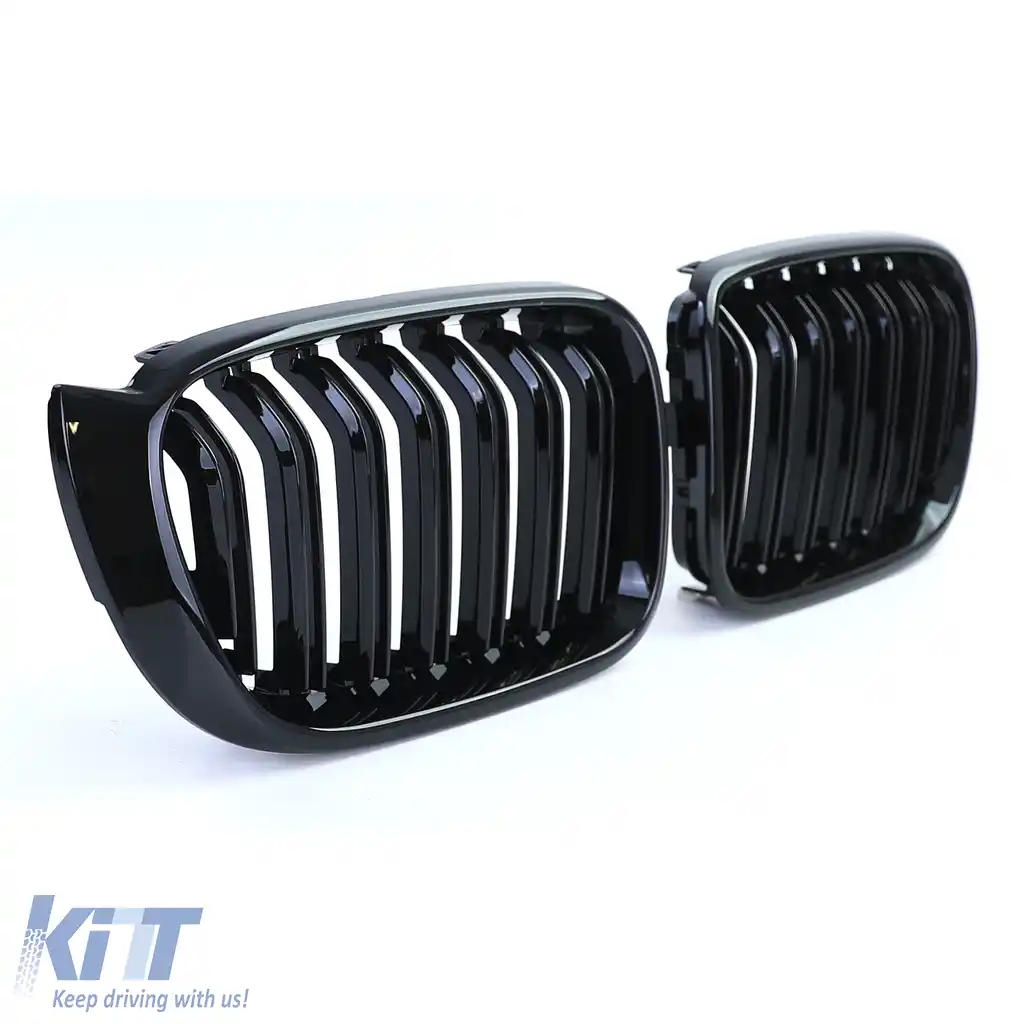 Grilaj sport cu dublu fante, lucios, potrivit pentru BMW X3 F25 X4 F26-image-6198269