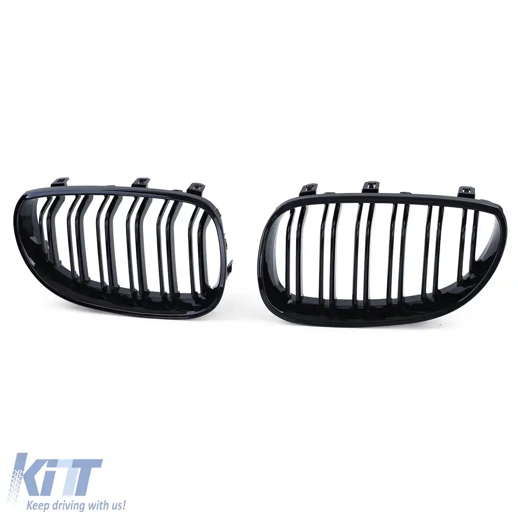 Grilaj sport cu dublu fante, lucios, potrivit pentru BMW Seria 5 E60 E61 03-10-image-6201753