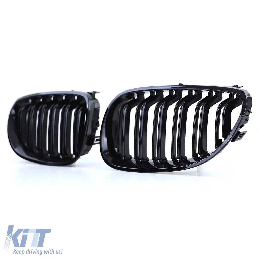 Grilaj sport cu dublu fante, lucios, potrivit pentru BMW Seria 5 E60 E61 03-10-image-6201754