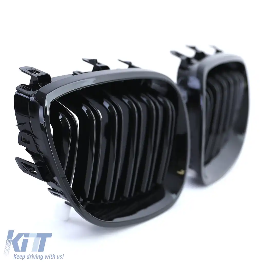 Grilaj sport cu dublu fante, lucios, potrivit pentru BMW Seria 5 E60 E61 03-10-image-6201755