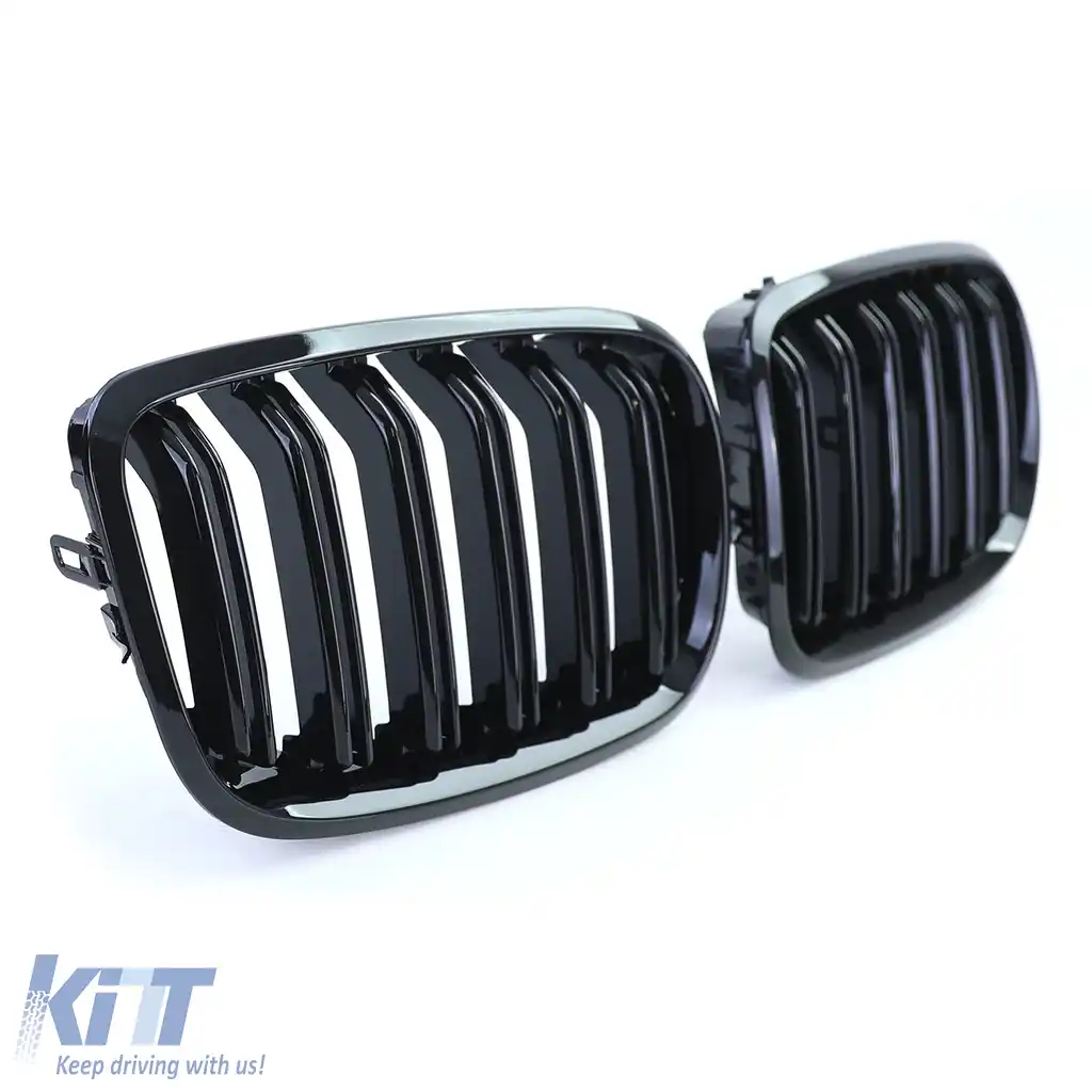 Grilaj sport cu dublu fante, lucios, potrivit pentru BMW X5 E70 X6 E71-image-6202403