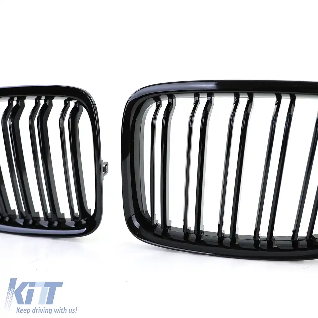 Grilaj sport cu dublu fante, lucios, potrivit pentru BMW X1 E84 09-15-image-6202942