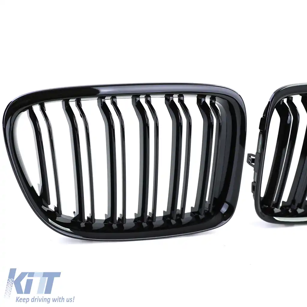 Grilaj sport cu dublu fante, lucios, potrivit pentru BMW X1 E84 09-15-image-6202943