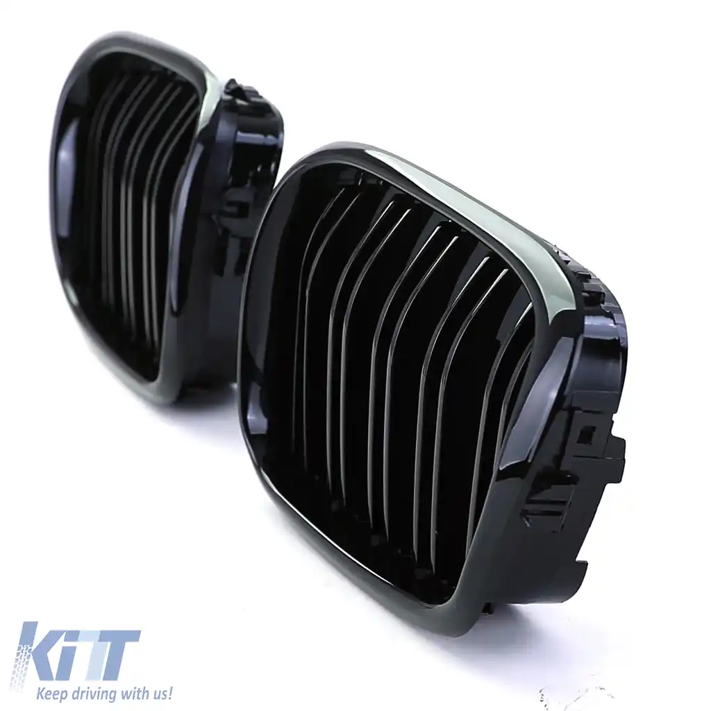 Grilaj sport cu dublu fante, lucios, potrivit pentru BMW Seria 5 E39 95-03-image-6207179