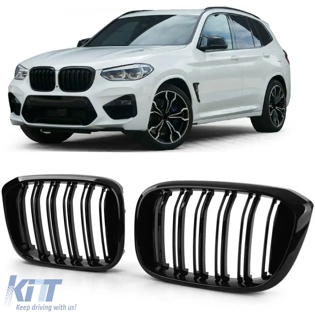 Grilaj sport cu dublu fante lucios, potrivit pentru BMW X3 G01 X4 G02 17-21