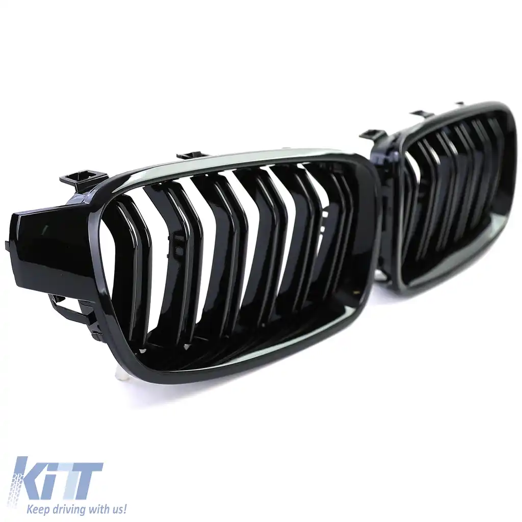 Grilaj sport cu dublu fante, negru lucios, potrivit pentru BMW F30 F31 11-19-image-6206419