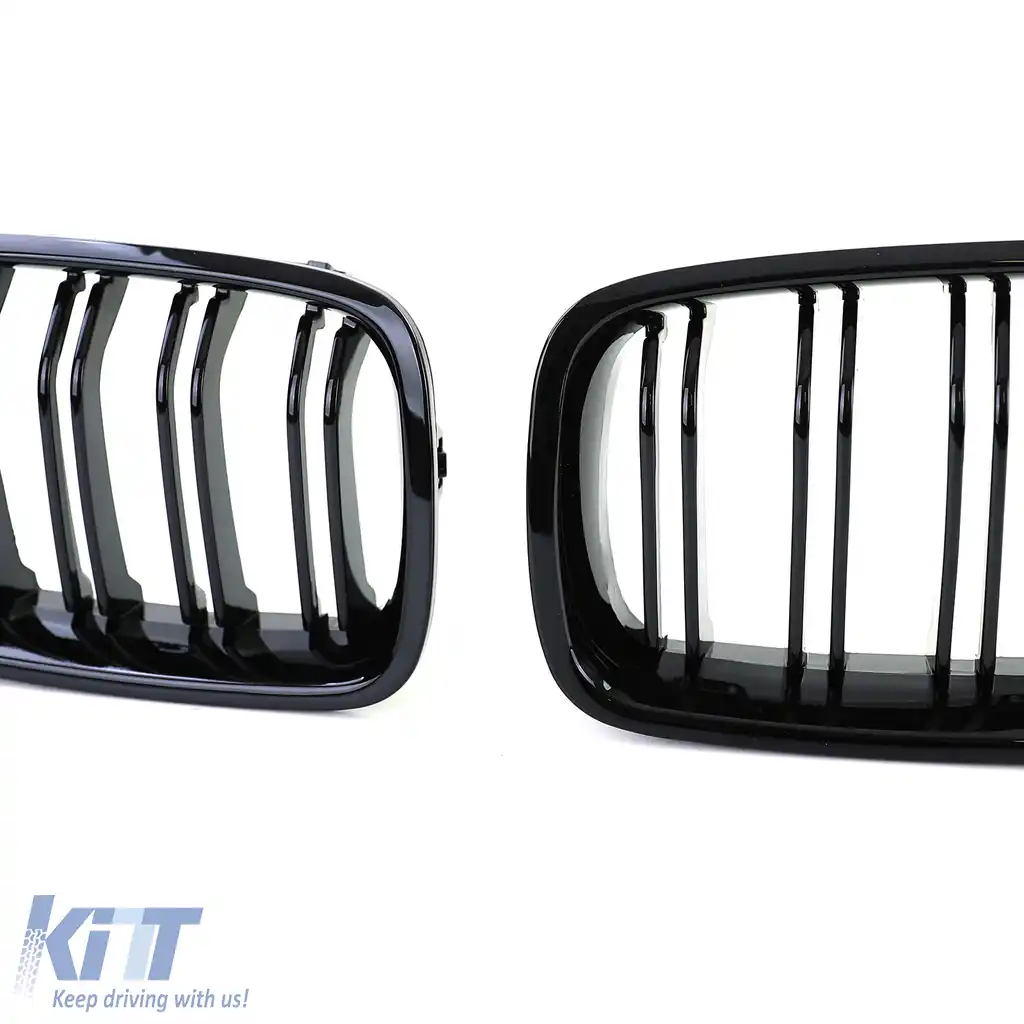Grilaj sport cu dublu fante, negru lucios, potrivit pentru BMW F30 F31 11-19-image-6206420