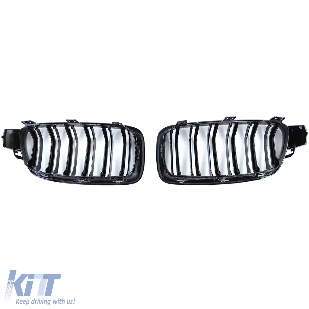 Grilaj sport cu dublu fante, negru lucios, potrivit pentru BMW F30 F31 11-19-image-6206424