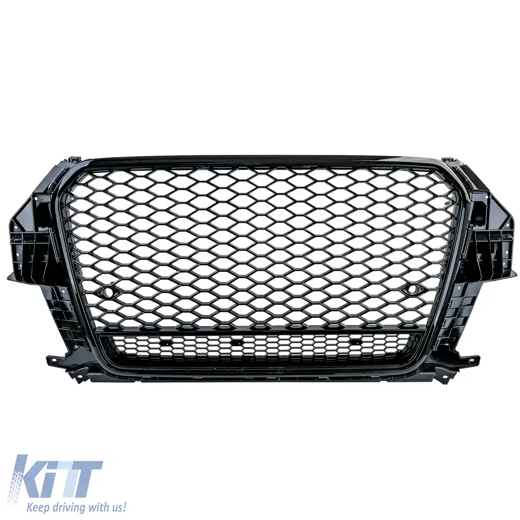Grilaj sport cu fagure negru lucios, potrivit pentru Audi Q3 8U pre-facelift 11-15-image-6208926