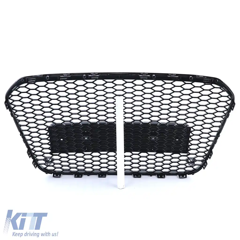 Grilaj Sport cu Structură Tip Fagure fără Emblemă Negru Lucios potrivit pentru Audi A6 C7 4G 10-14-image-6192729
