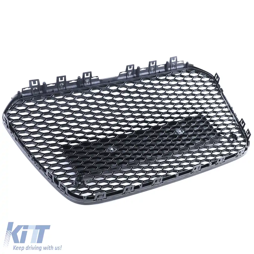 Grilaj Sport cu Structură Tip Fagure fără Emblemă Negru Lucios potrivit pentru Audi A6 C7 4G 10-14-image-6192730