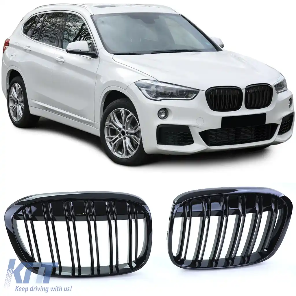 Grilaj sport din două fante, cu finisaj lucios, potrivit pentru BMW X1 F48 14-19