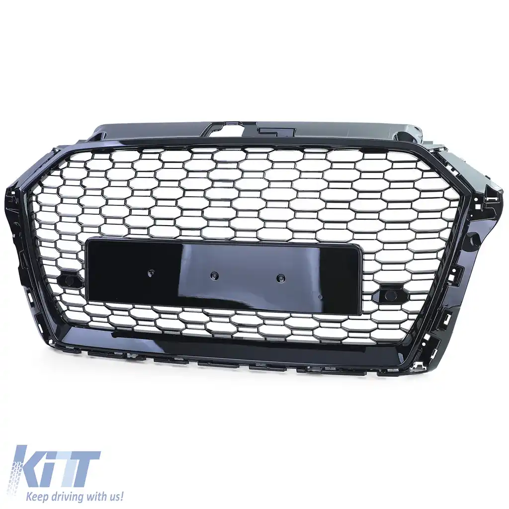 Grilaj sport fagure negru lucios, potrivit pentru Audi A3 8V 16-20 fără ACC-image-6204037
