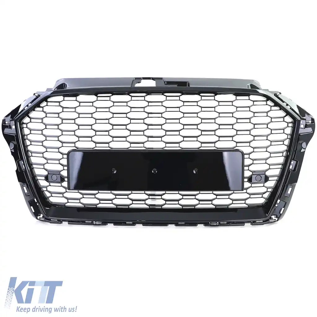 Grilaj sport fagure negru lucios, potrivit pentru Audi A3 8V 16-20 fără ACC-image-6204040