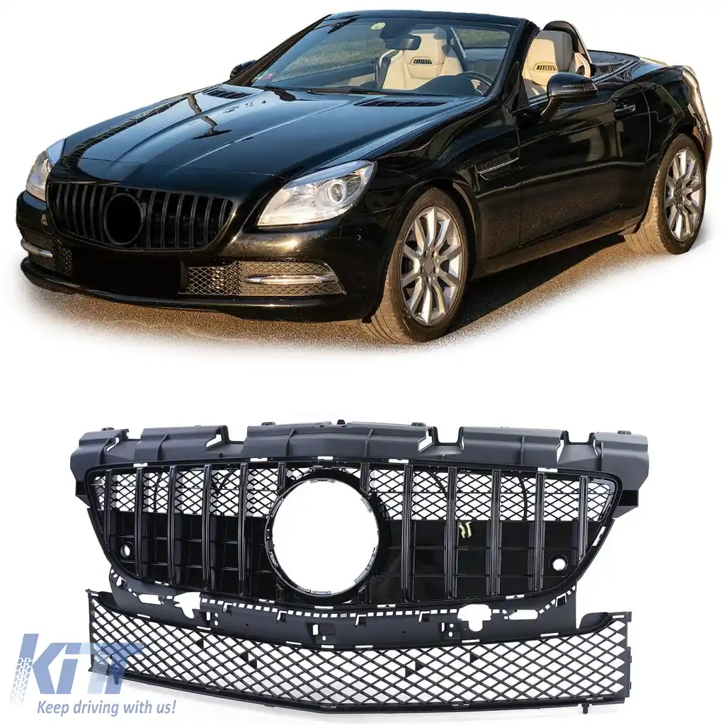 Grilaj sport lucios negru potrivit pentru Mercedes SLK R172 pre-facelift 11-15