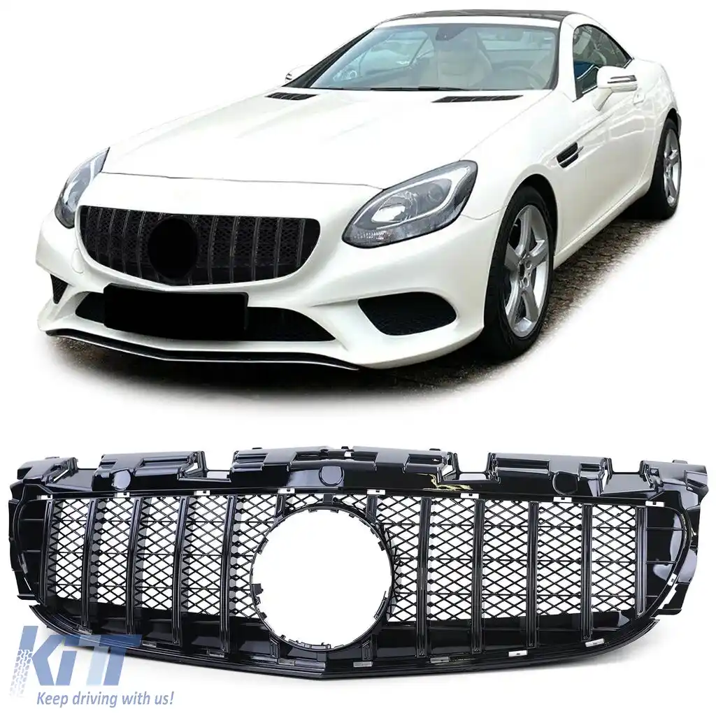 Grilaj sport lucios negru potrivit pentru Mercedes SLC R172 Facelift 2016-2021