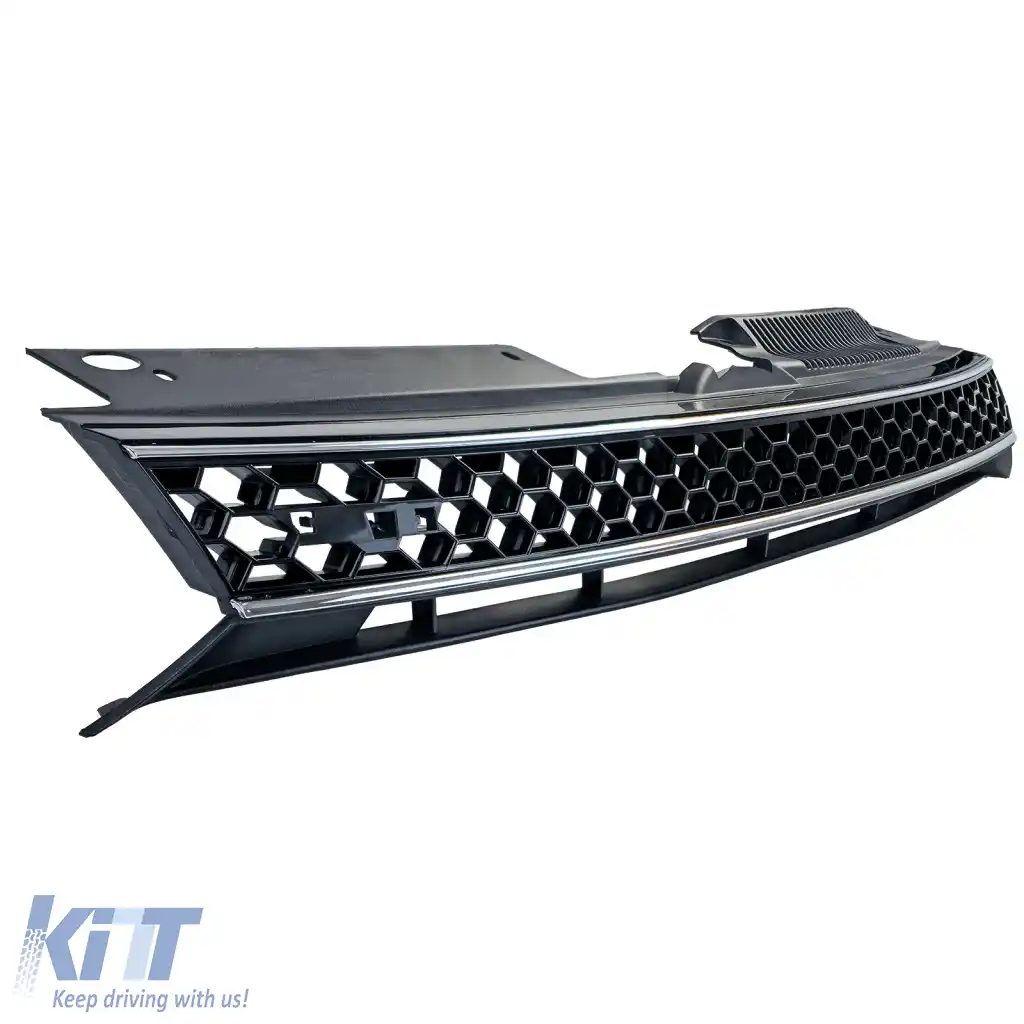 Grilaj sport negru lucios crom fără emblemă, potrivit pentru VW Golf 6, inclusiv GTI + R-image-6278092
