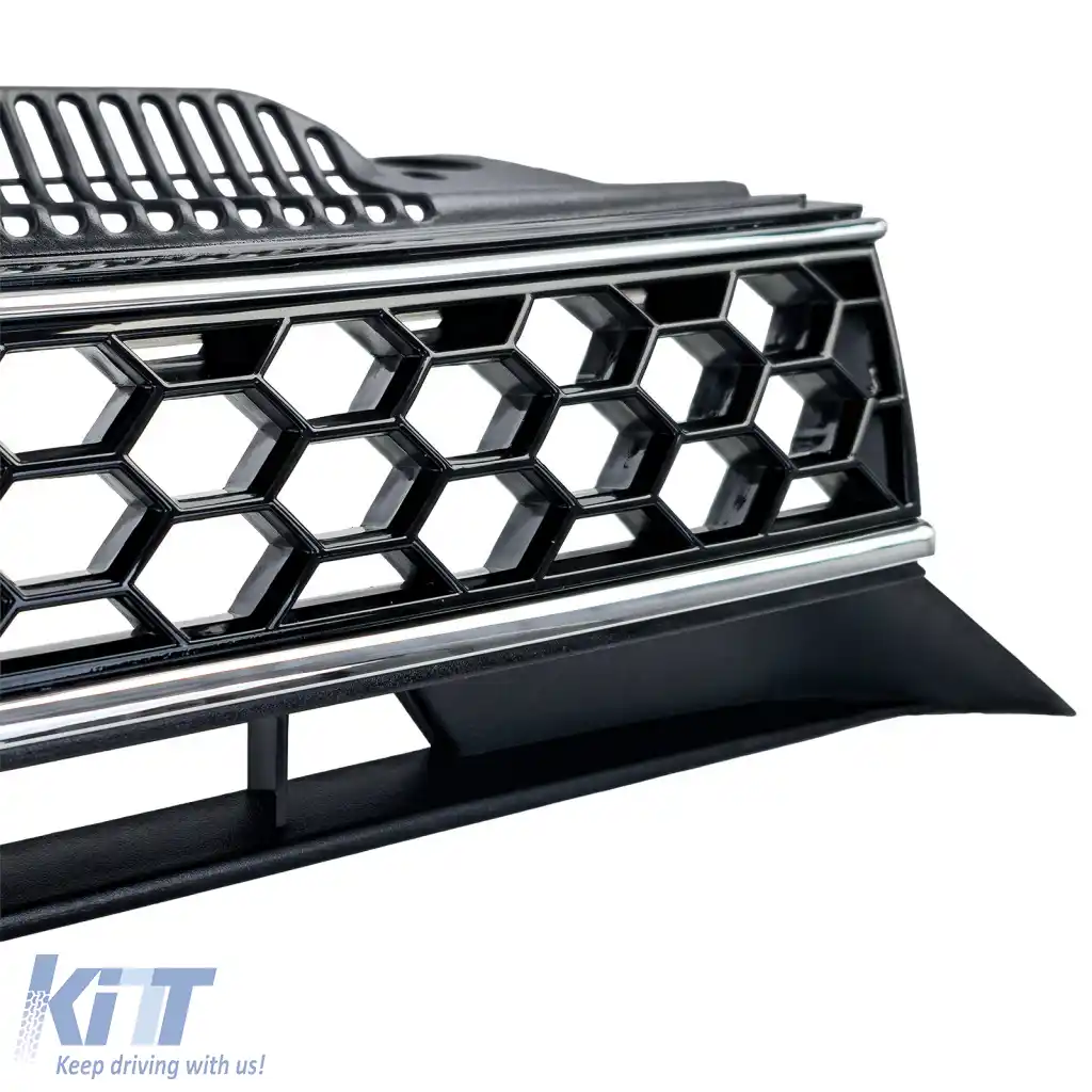 Grilaj sport negru lucios crom fără emblemă, potrivit pentru VW Golf 6, inclusiv GTI + R-image-6278094