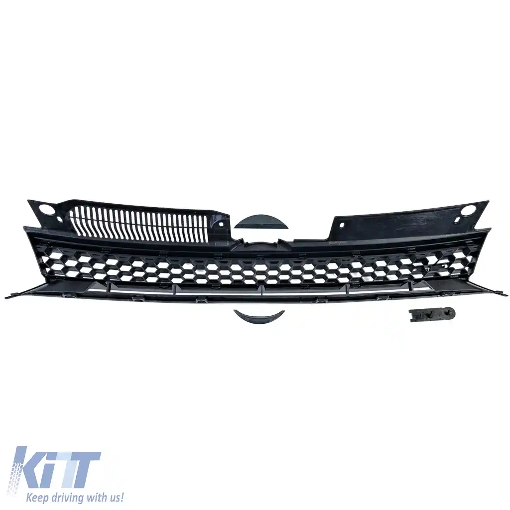 Grilaj sport negru lucios crom fără emblemă, potrivit pentru VW Golf 6, inclusiv GTI + R-image-6278095