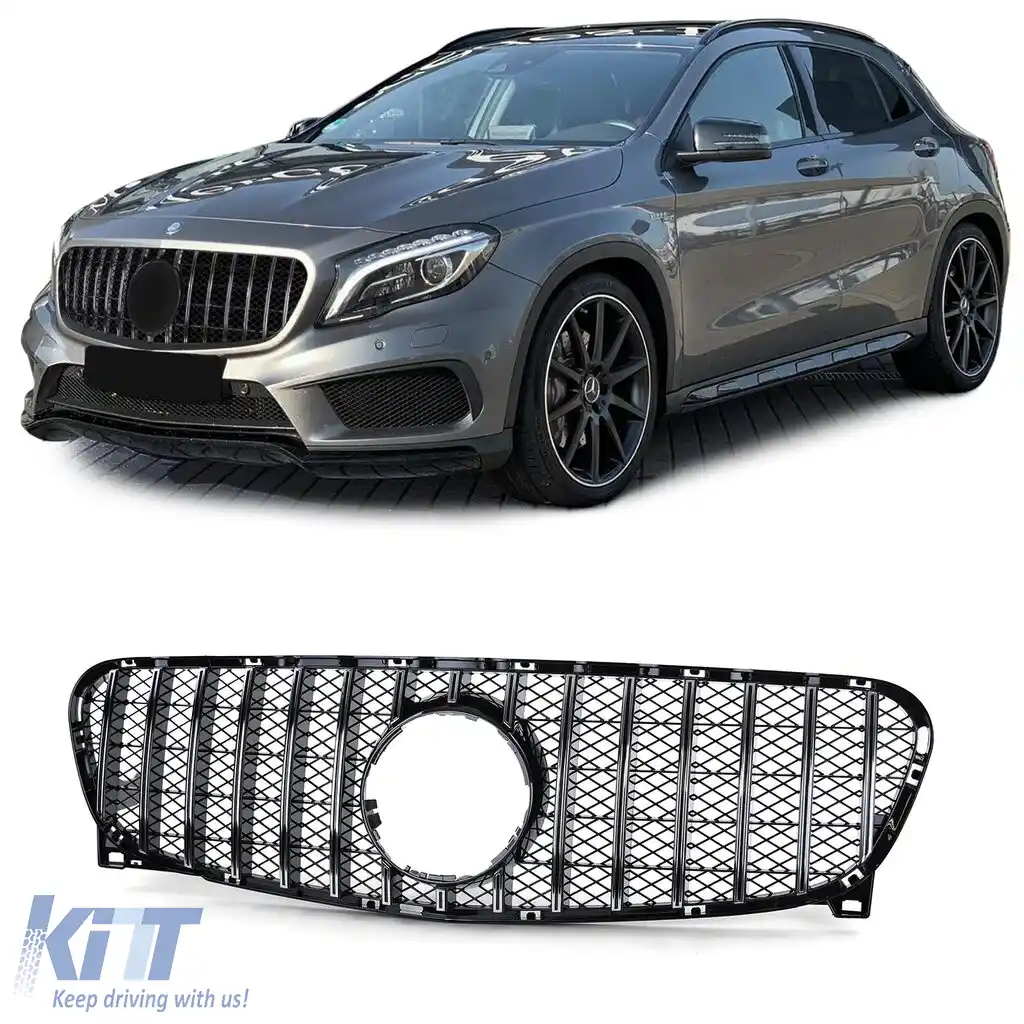 Grilaj sport negru lucios cromat potrivit pentru Mercedes GLA X156 13-16