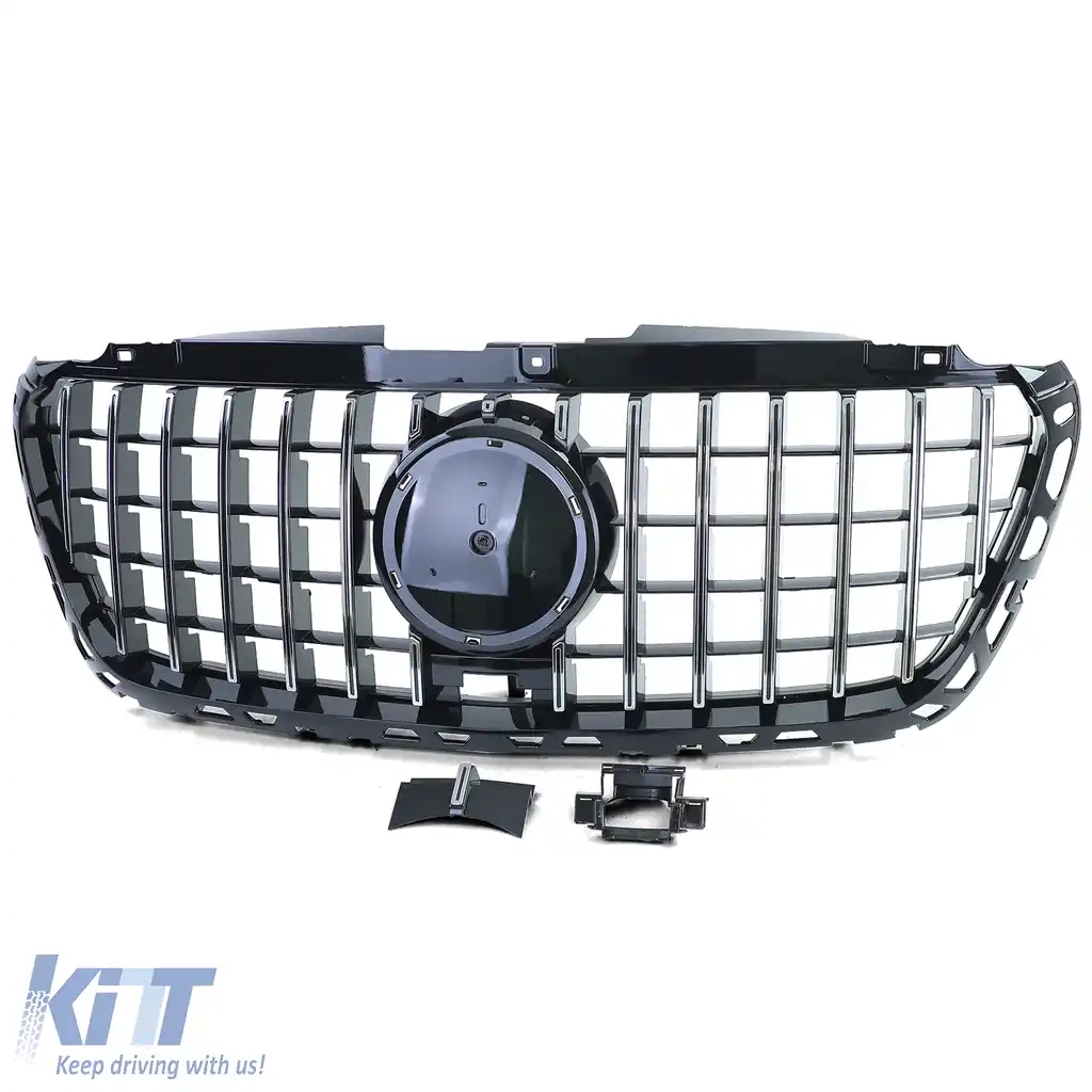 Grilaj sport negru lucios cromat, potrivit pentru Mercedes Sprinter W907 910 din 18-image-6201300