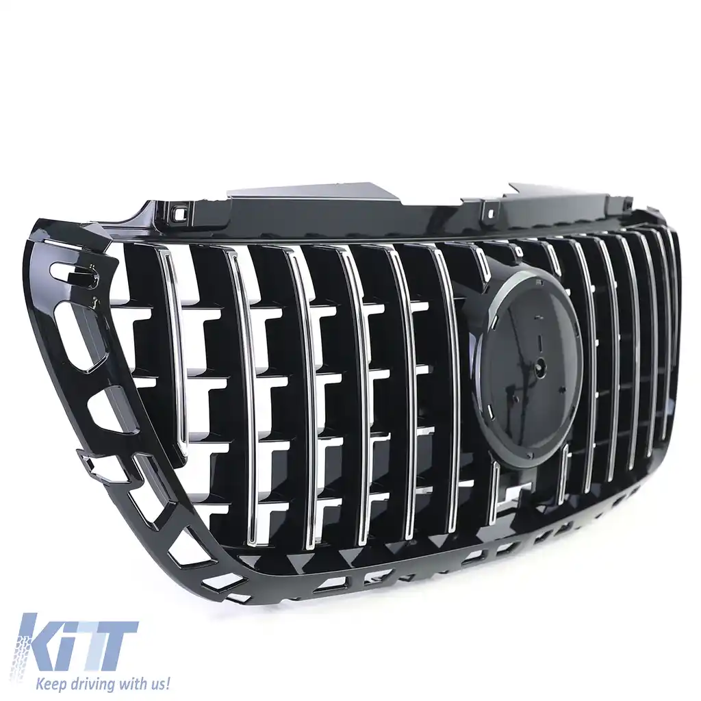 Grilaj sport negru lucios cromat, potrivit pentru Mercedes Sprinter W907 910 din 18-image-6201301