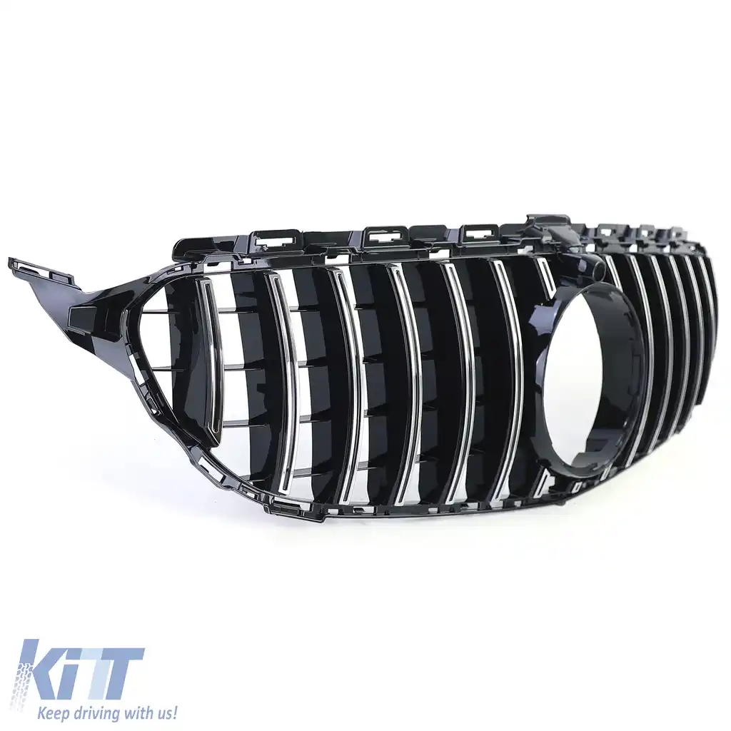Grilaj Sport Negru Lucios Cromat potrivit pentru Mercedes Clasa C W205 S205 2014-2018-image-6206483