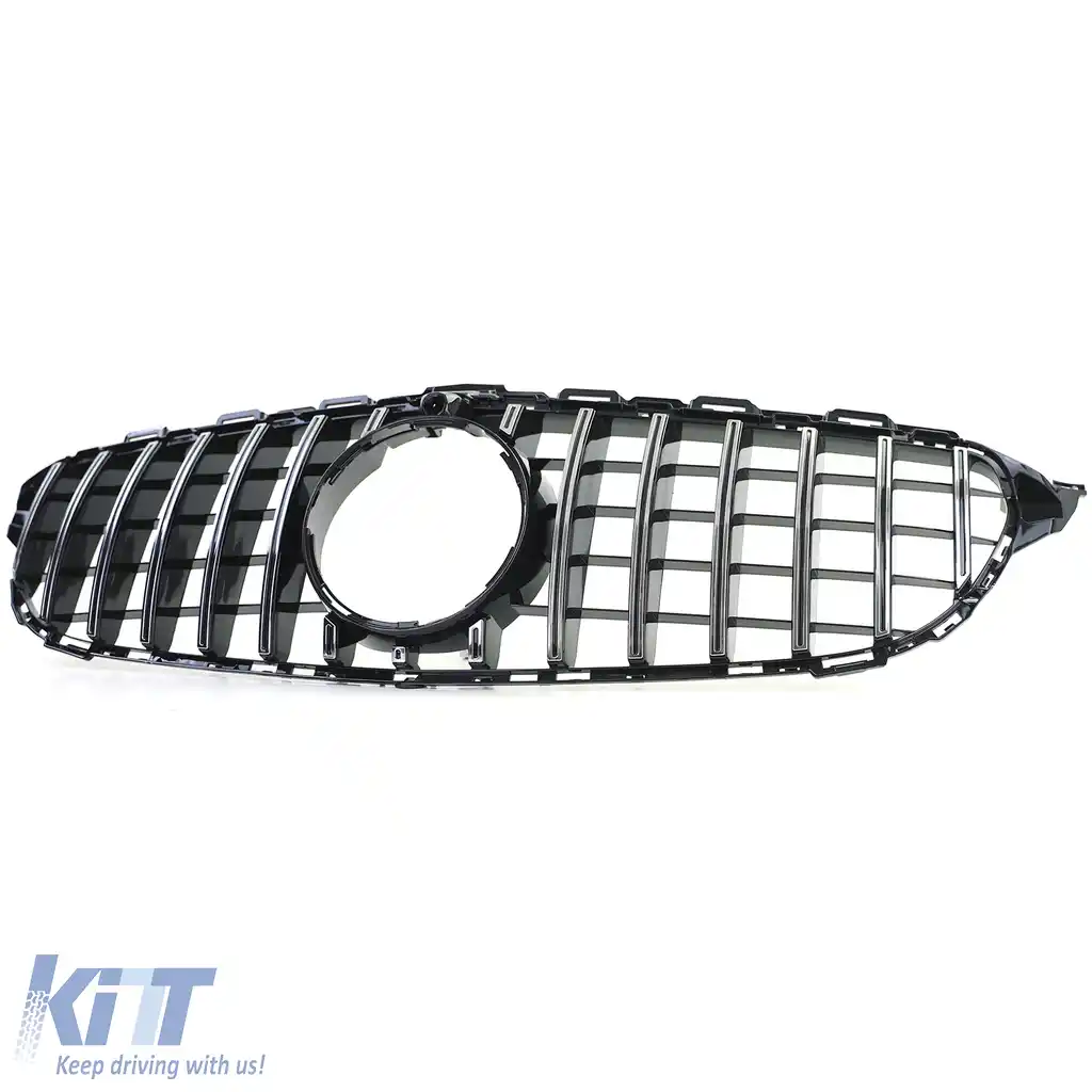 Grilaj Sport Negru Lucios Cromat potrivit pentru Mercedes Clasa C W205 S205 2014-2018-image-6206484