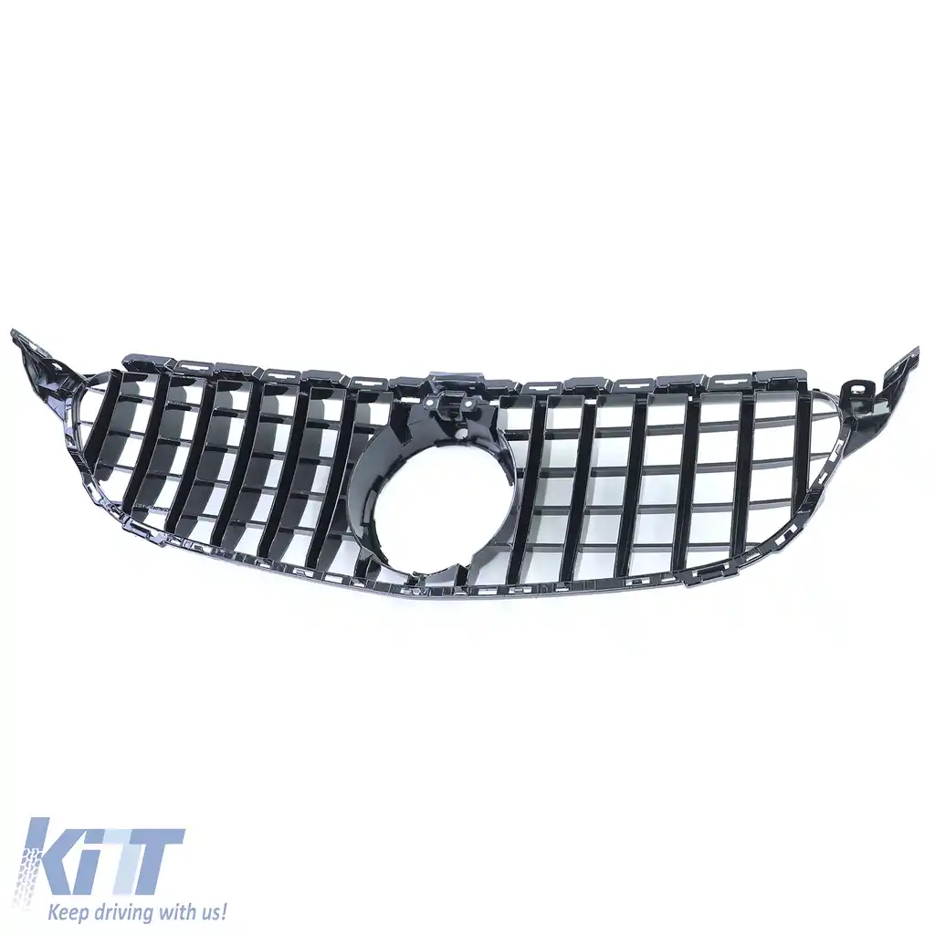 Grilaj Sport Negru Lucios Cromat potrivit pentru Mercedes Clasa C W205 S205 2014-2018-image-6206487