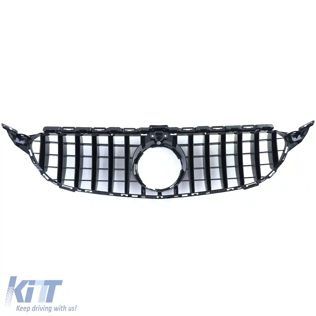 Grilaj Sport Negru Lucios Cromat potrivit pentru Mercedes Clasa C W205 S205 2014-2018-image-6206488