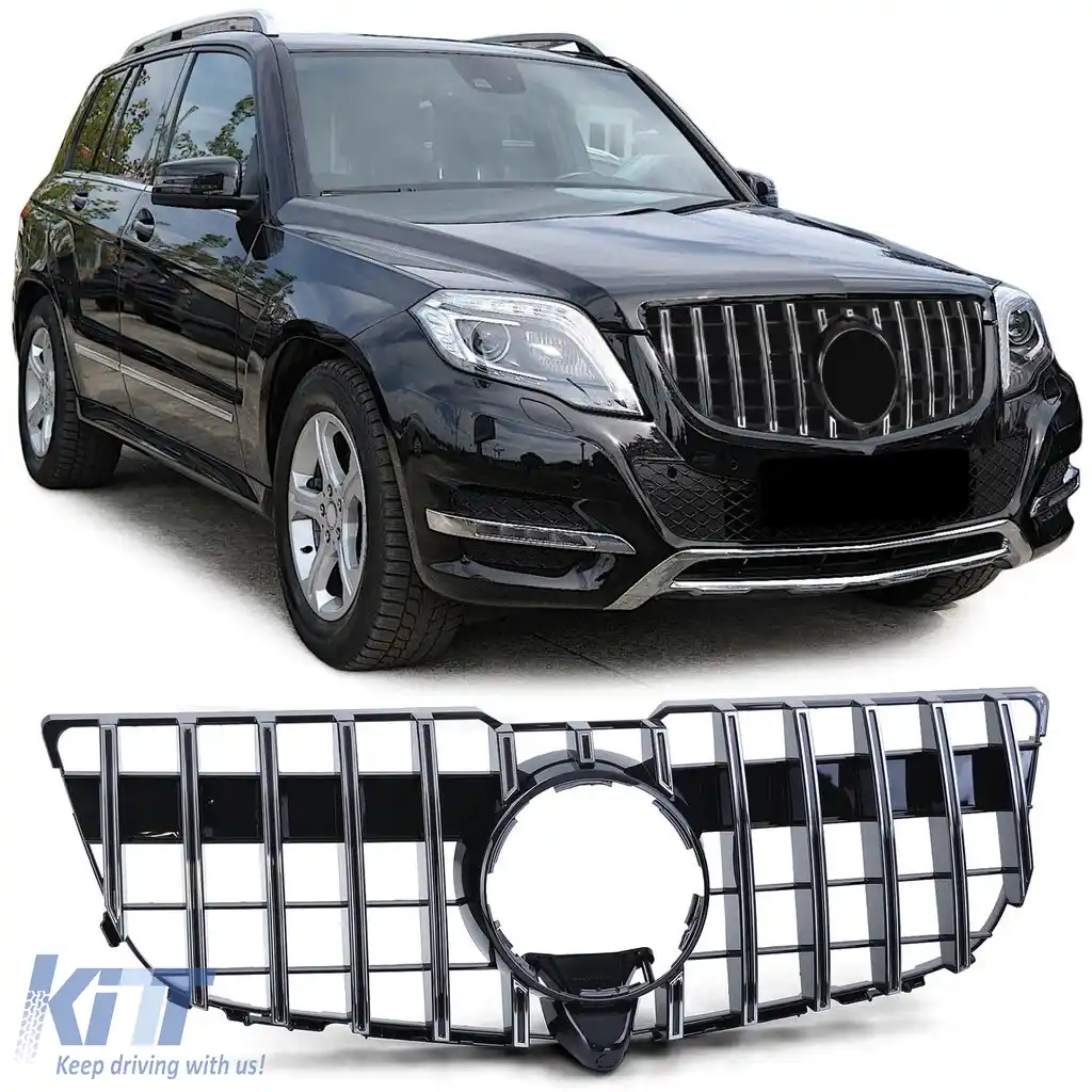 Grilaj Sport Negru Lucios cu Crom pentru Mercedes GLK X204 Facelift 2012-2015