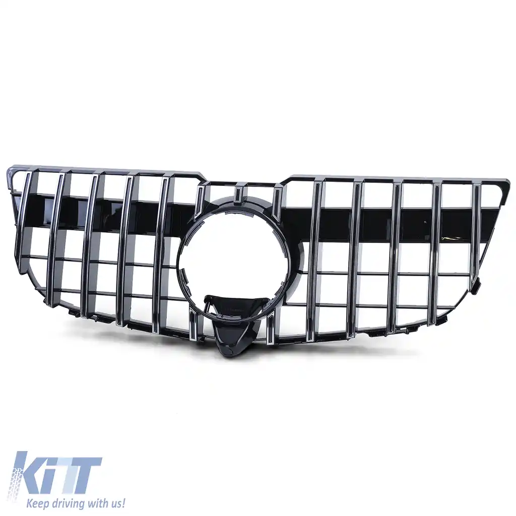 Grilaj Sport Negru Lucios cu Crom pentru Mercedes GLK X204 Facelift 2012-2015-image-6198577