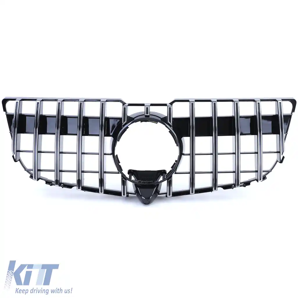 Grilaj Sport Negru Lucios cu Crom pentru Mercedes GLK X204 Facelift 2012-2015-image-6198579